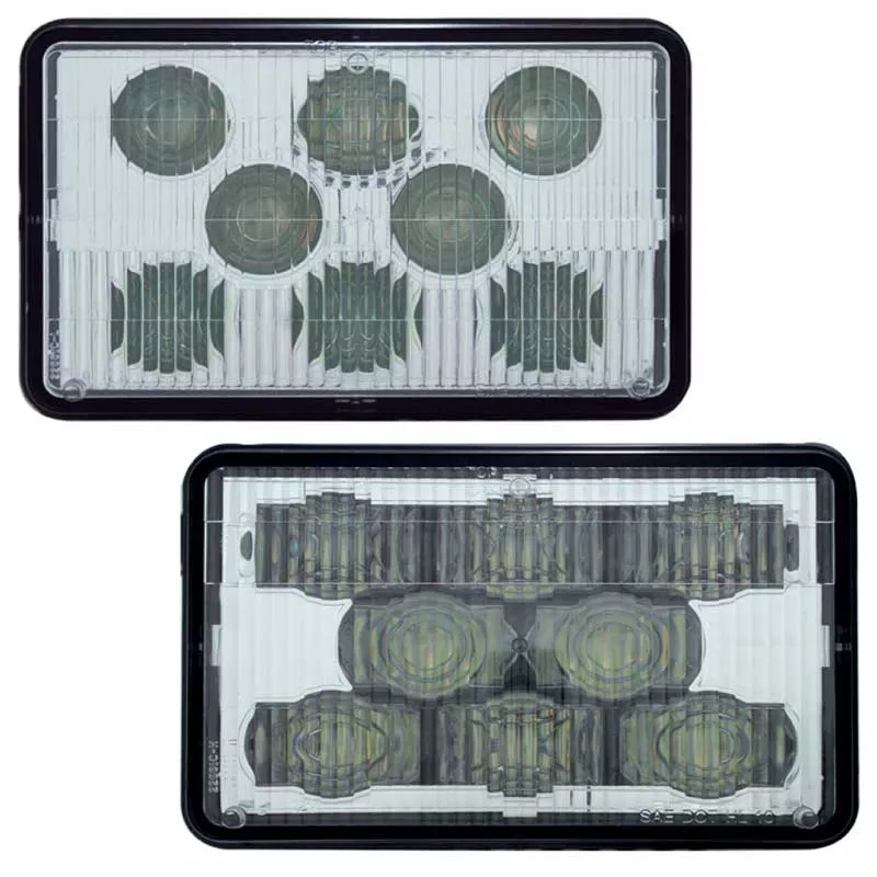 8 LED 6 Inch x 4 Inch Rectangular High Power LED Headlight