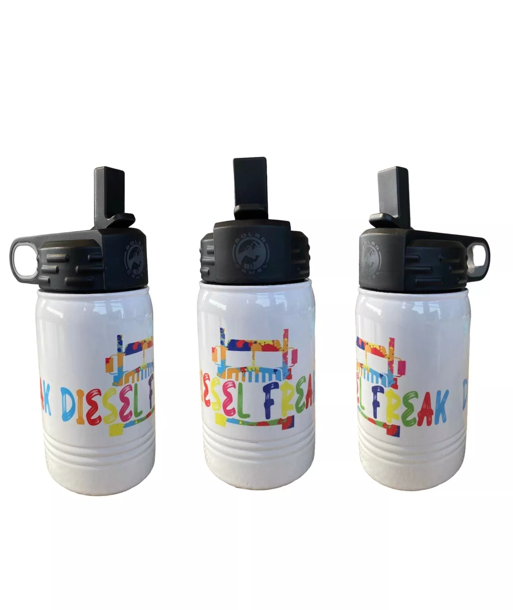 Rainbow Splatter Truck 12oz Water Bottle